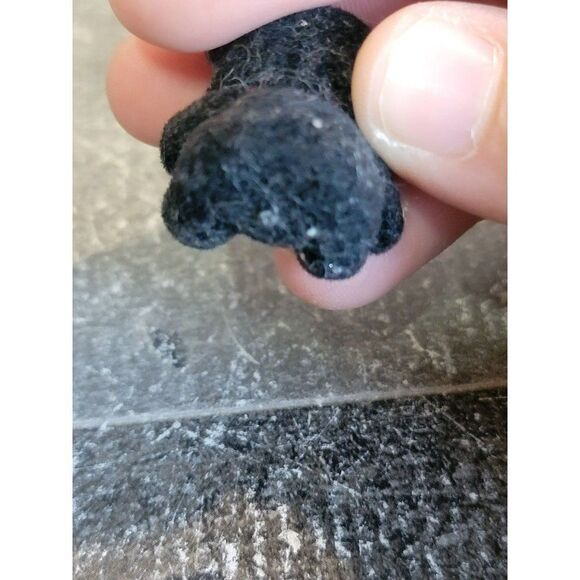 Miniature fuzzy black teddy bear toy figure - Picture 4 of 4